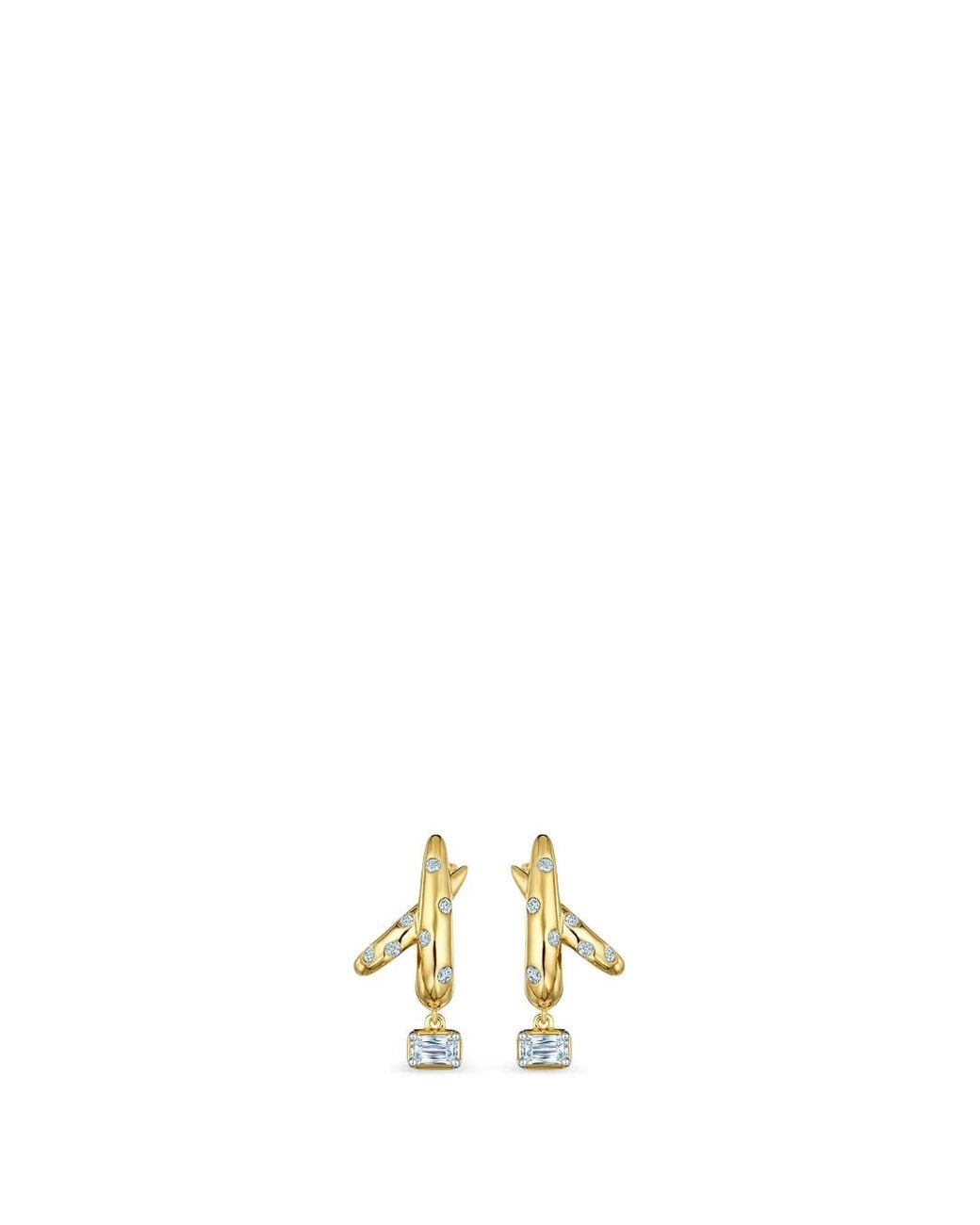 Kwiat Metallic Cobblestone Ashoka Diamond Crossover Earrings