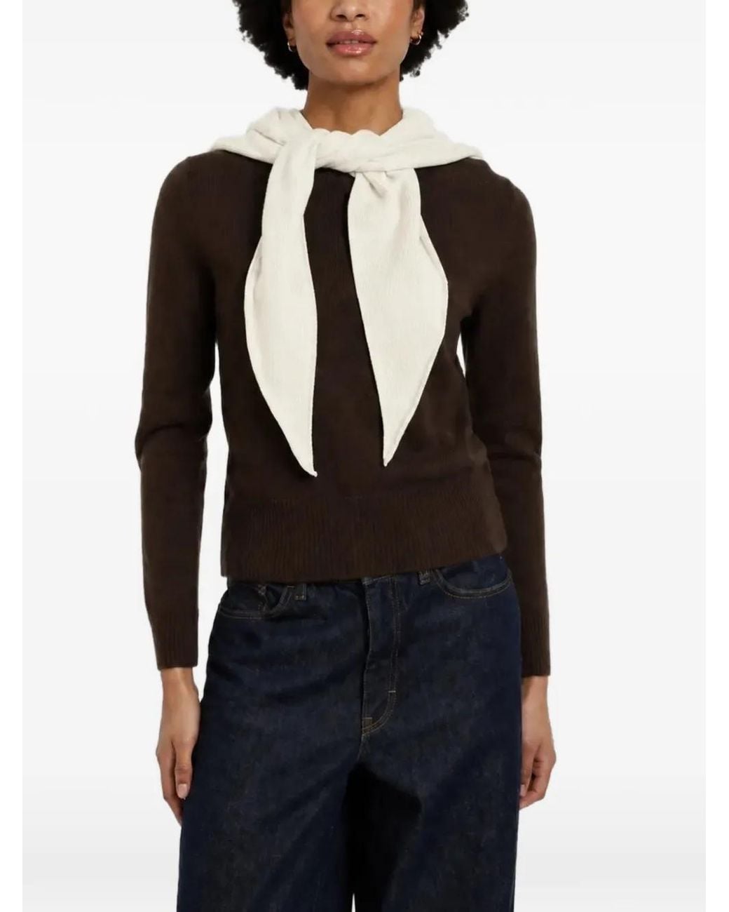 Chinti & Parker Black Triangle-Knit Scarf