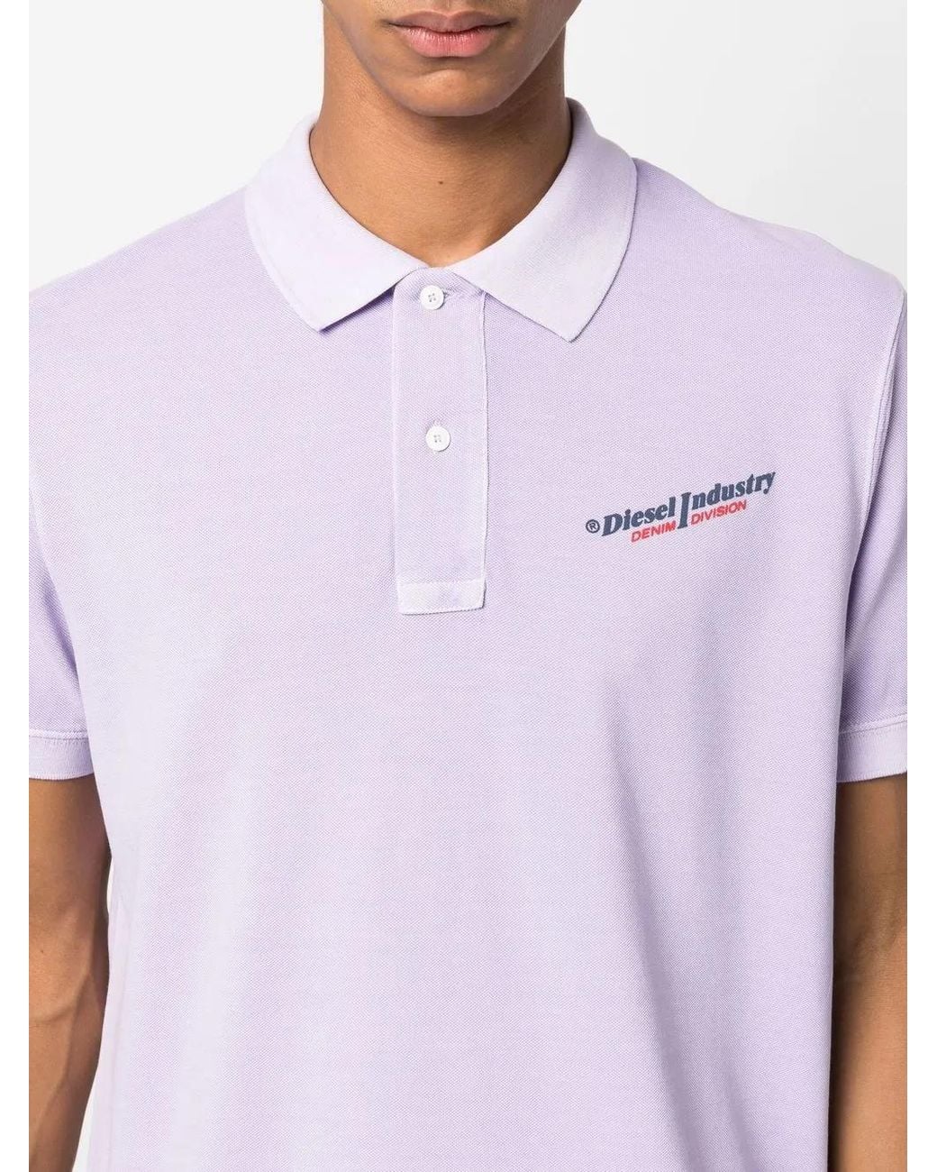 DIESEL Purple T-Smith-Ind Logo-Print Polo Shirt
