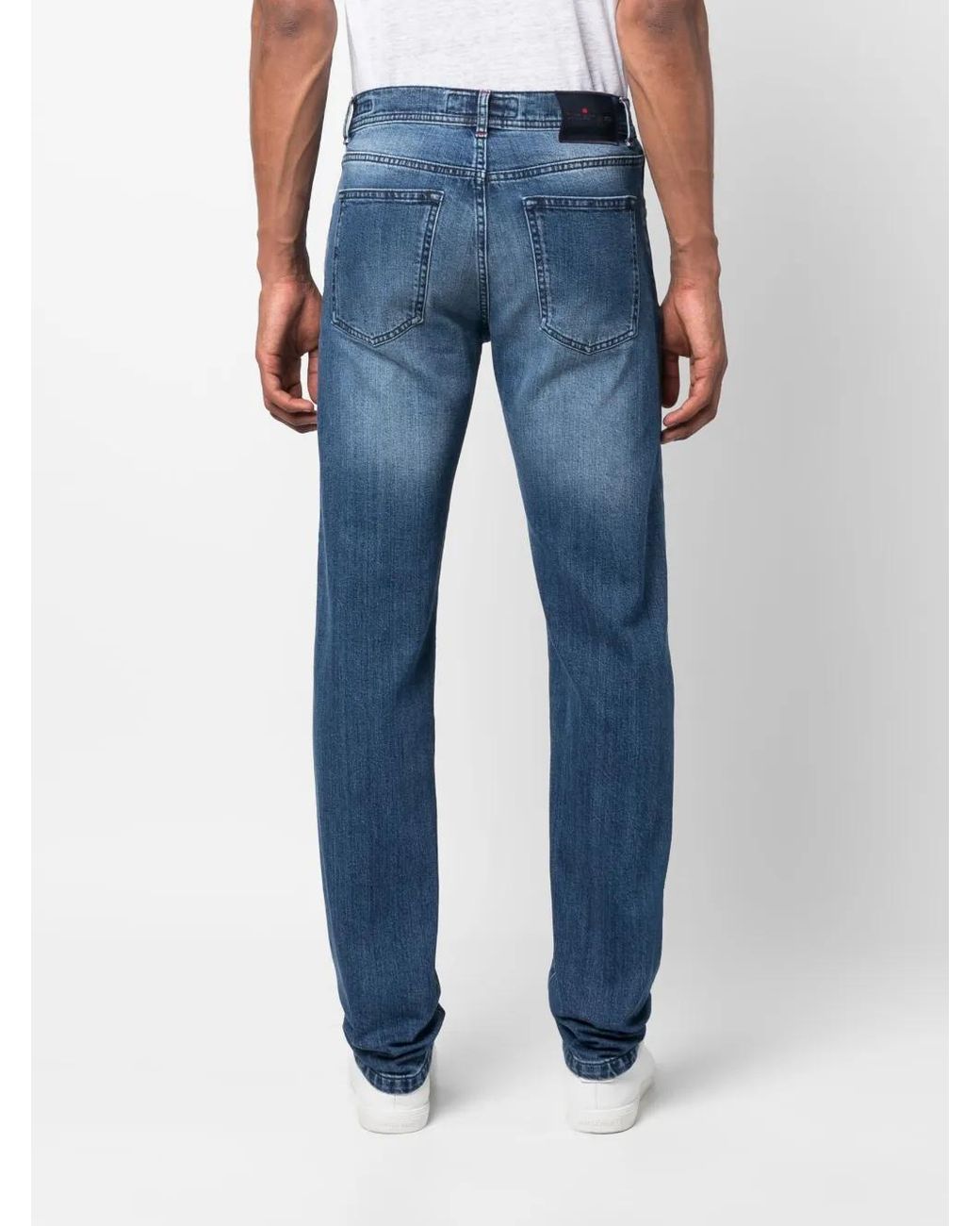 Kiton Blue Slim-Cut Cotton Jeans for men