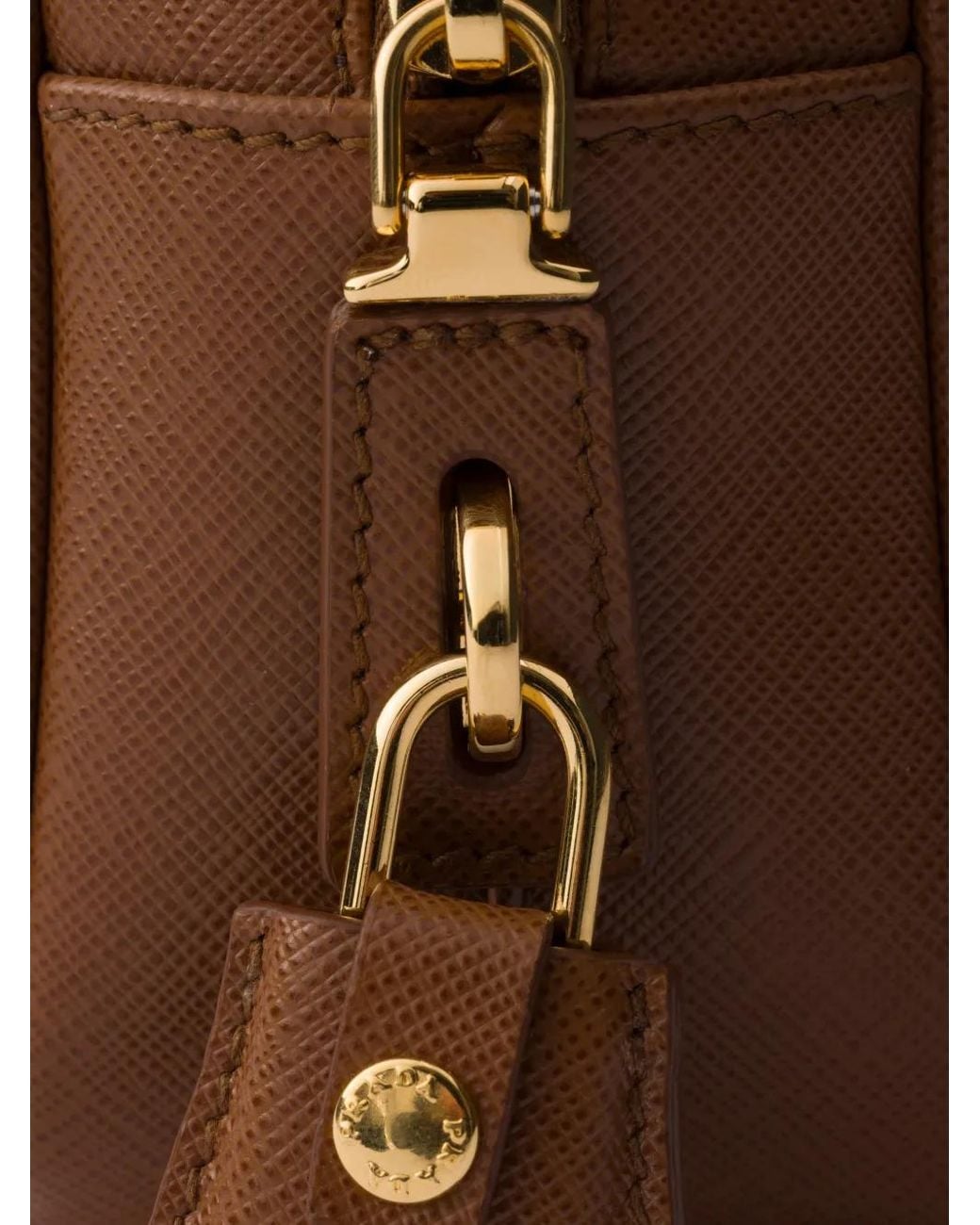Prada Brown Small Saffiano Leather Top-Handle Bag