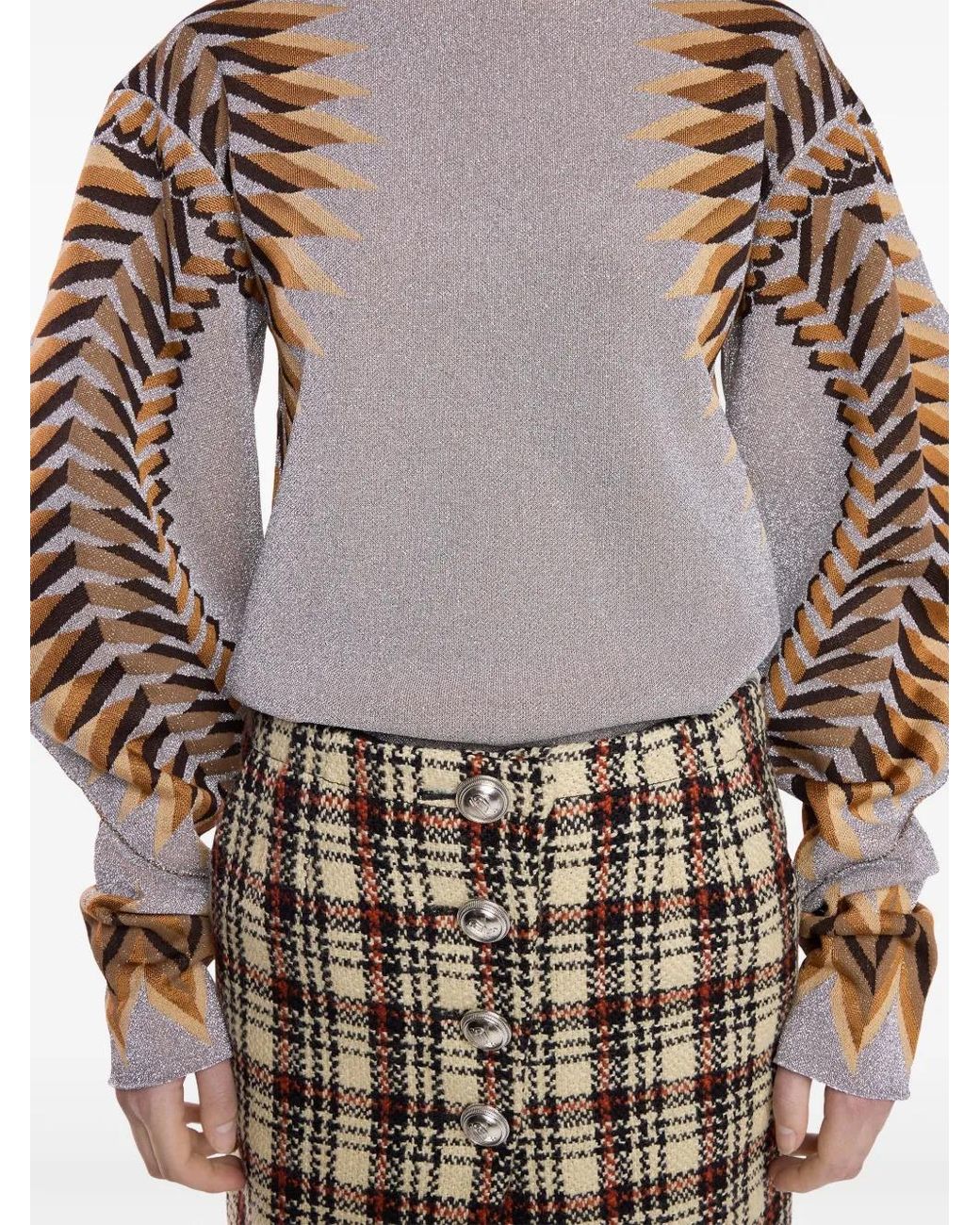 Rabanne Brown Jacquard Sweater