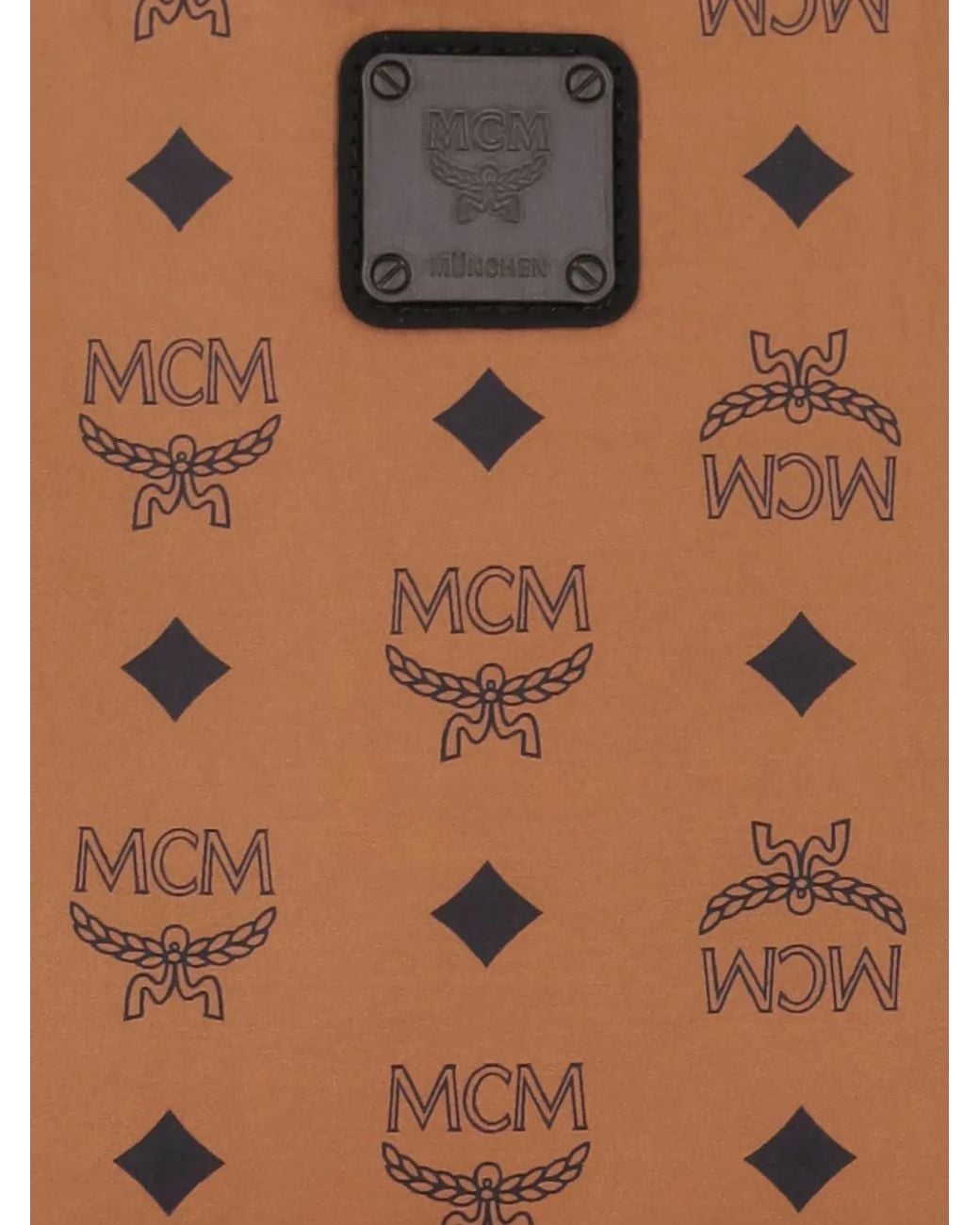 MCM Black Monogram-Pattern Backpack