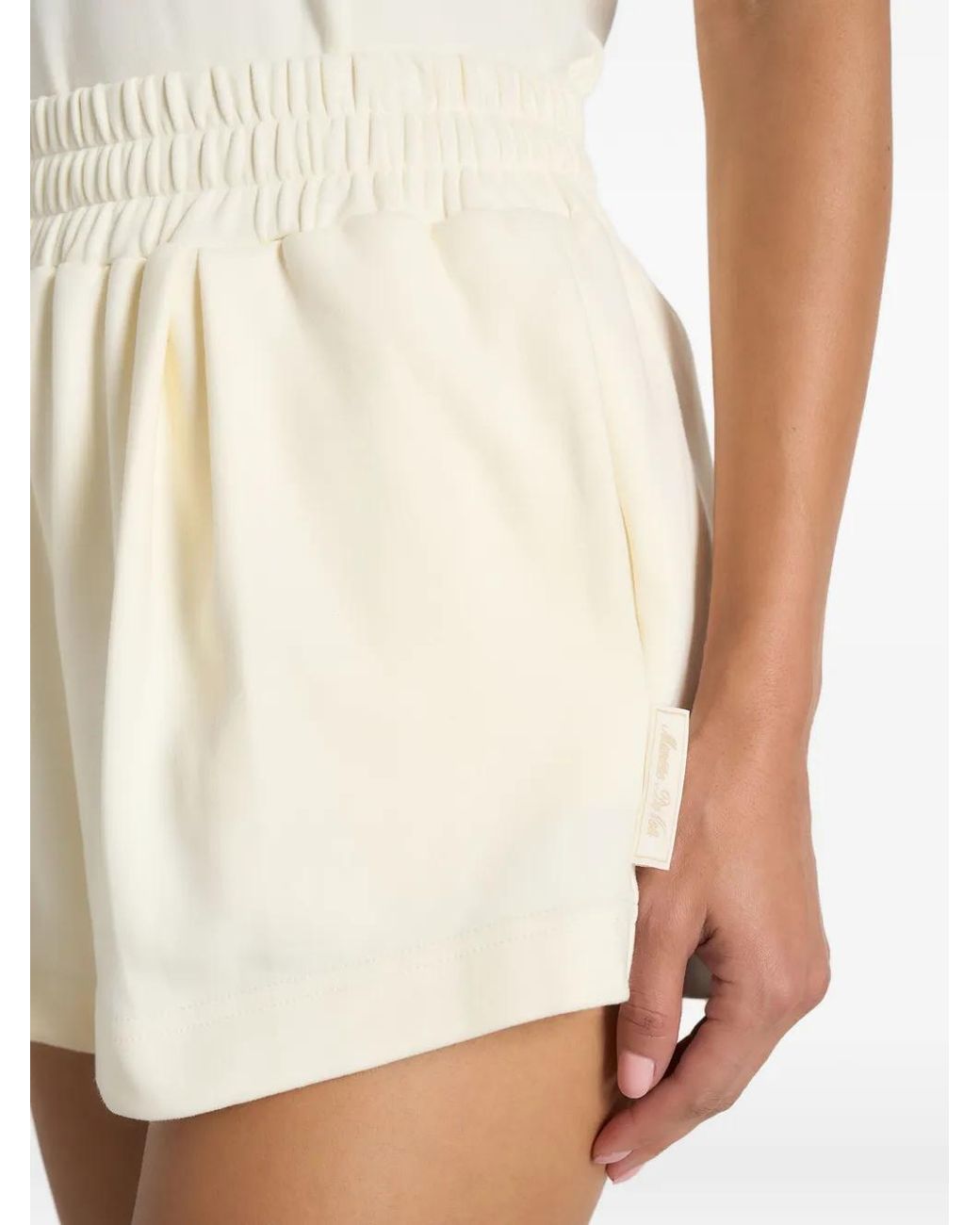 Manière De Voir White Short En Coton Sh002 À Taille Froncée