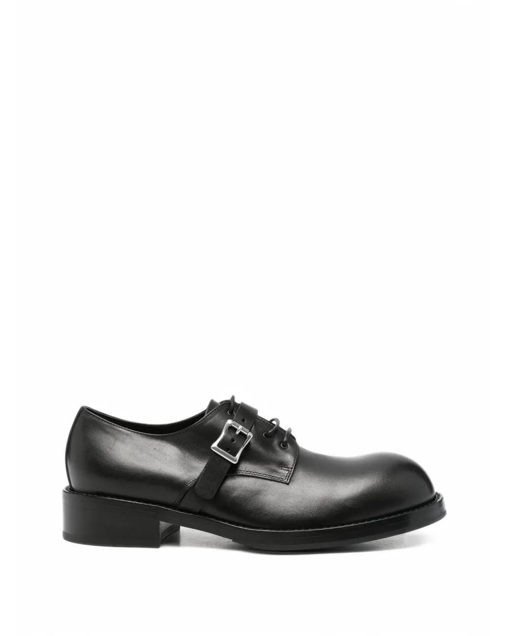 Ann Demeulemeester Black Buckle-Embellishment Derby Shoes for men