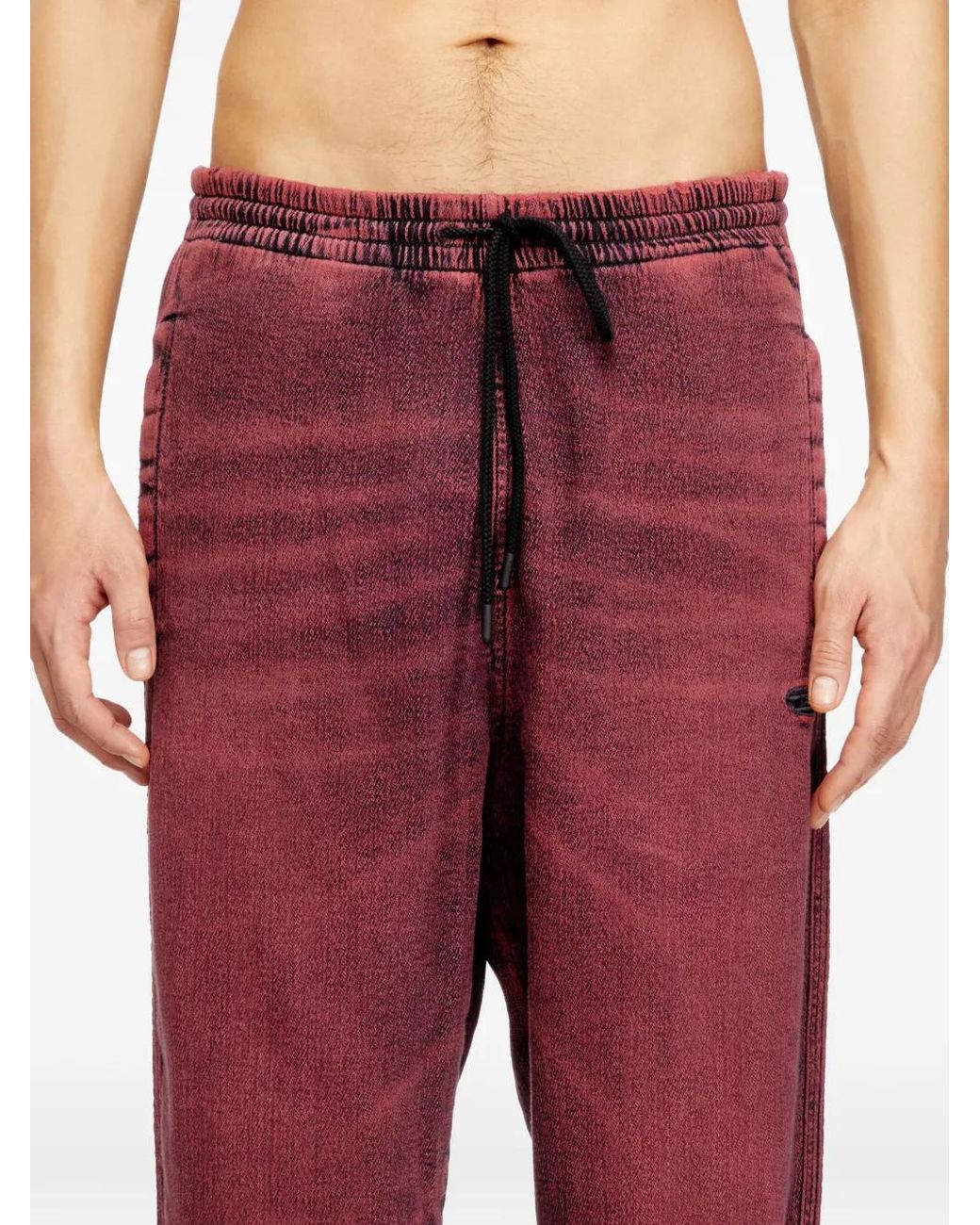 DIESEL Red Relaxed D-Martyans Track Pants for men