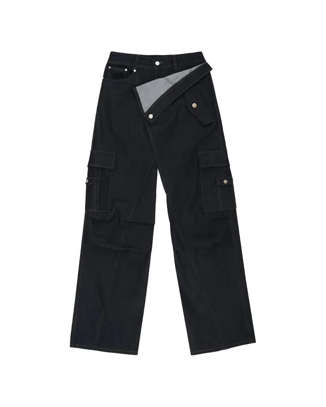 ANDERSSON BELL Blue Asymmetric Cargo Pants