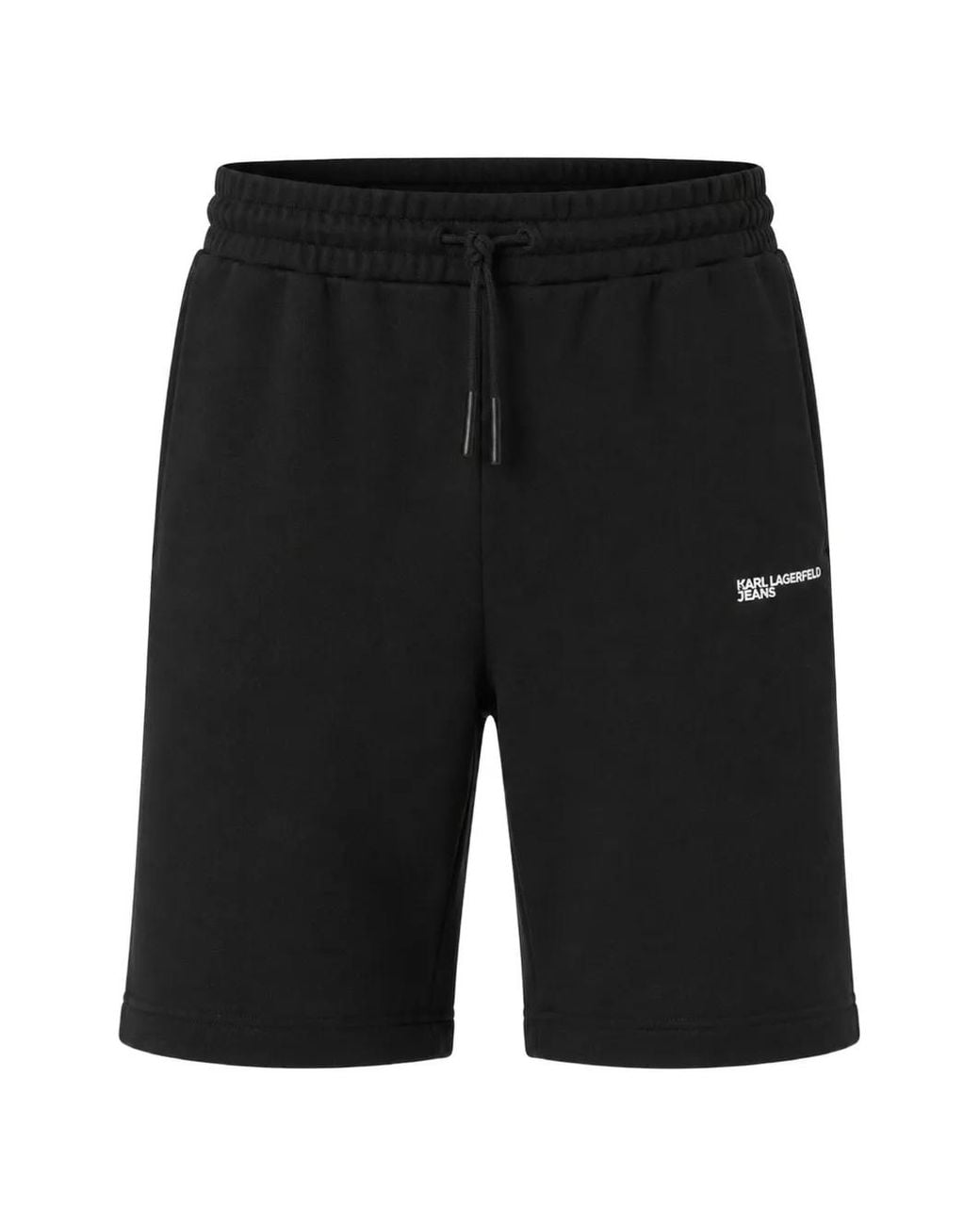 Karl Lagerfeld Black Logo-Print Jersey Shorts for men