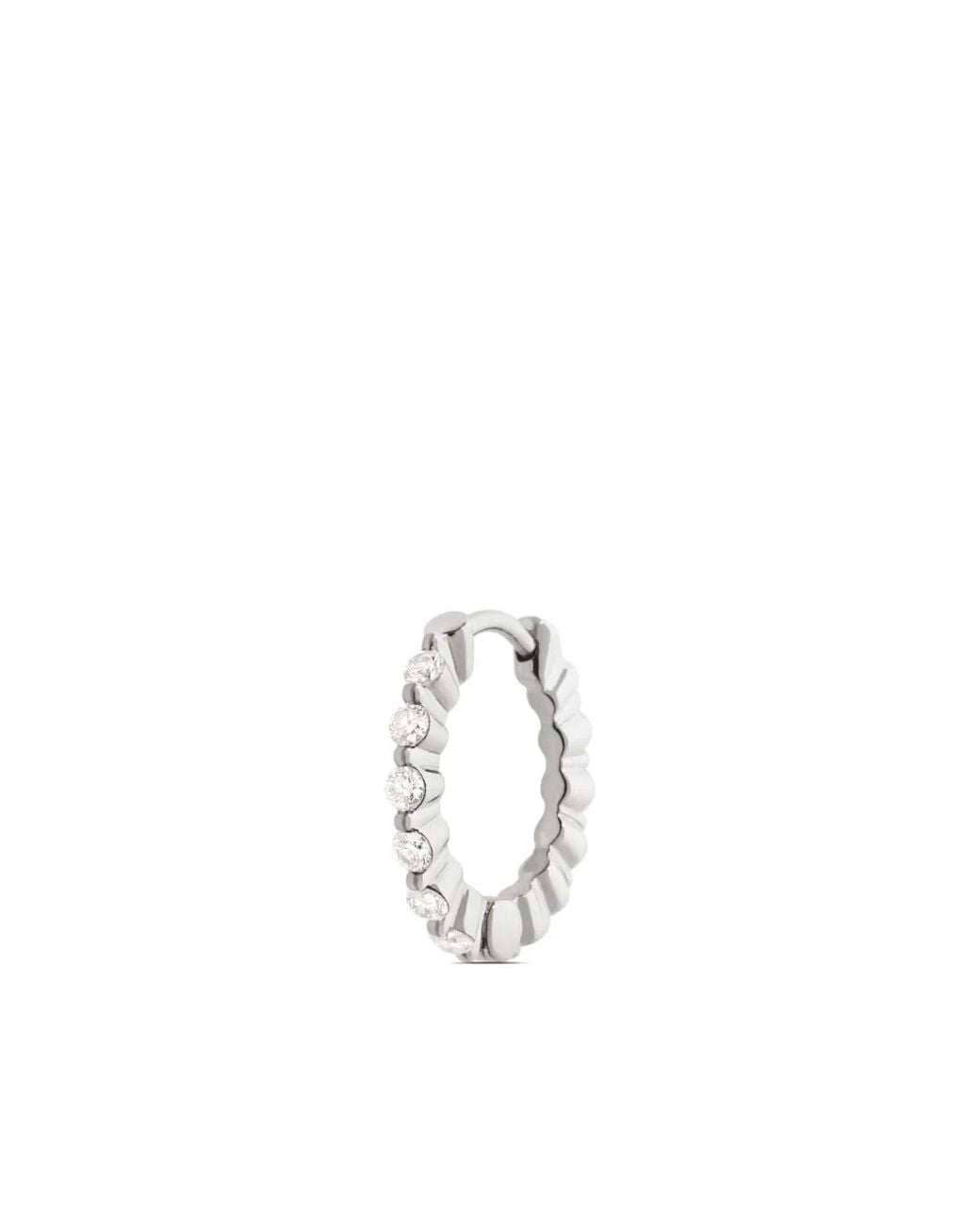 Maria Black White 14K True Romance 10 Diamond Huggie Earring