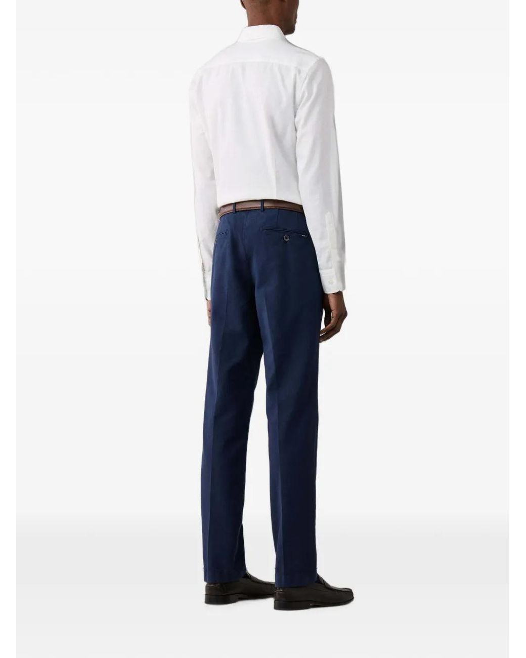 Hackett Blue Kensington Devon Buttoned Trousers for men