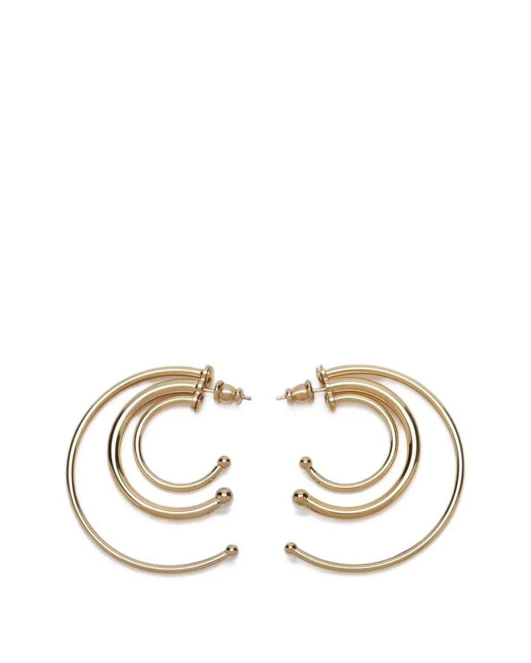 Panconesi White Concentric Multi-Hoop Earrings