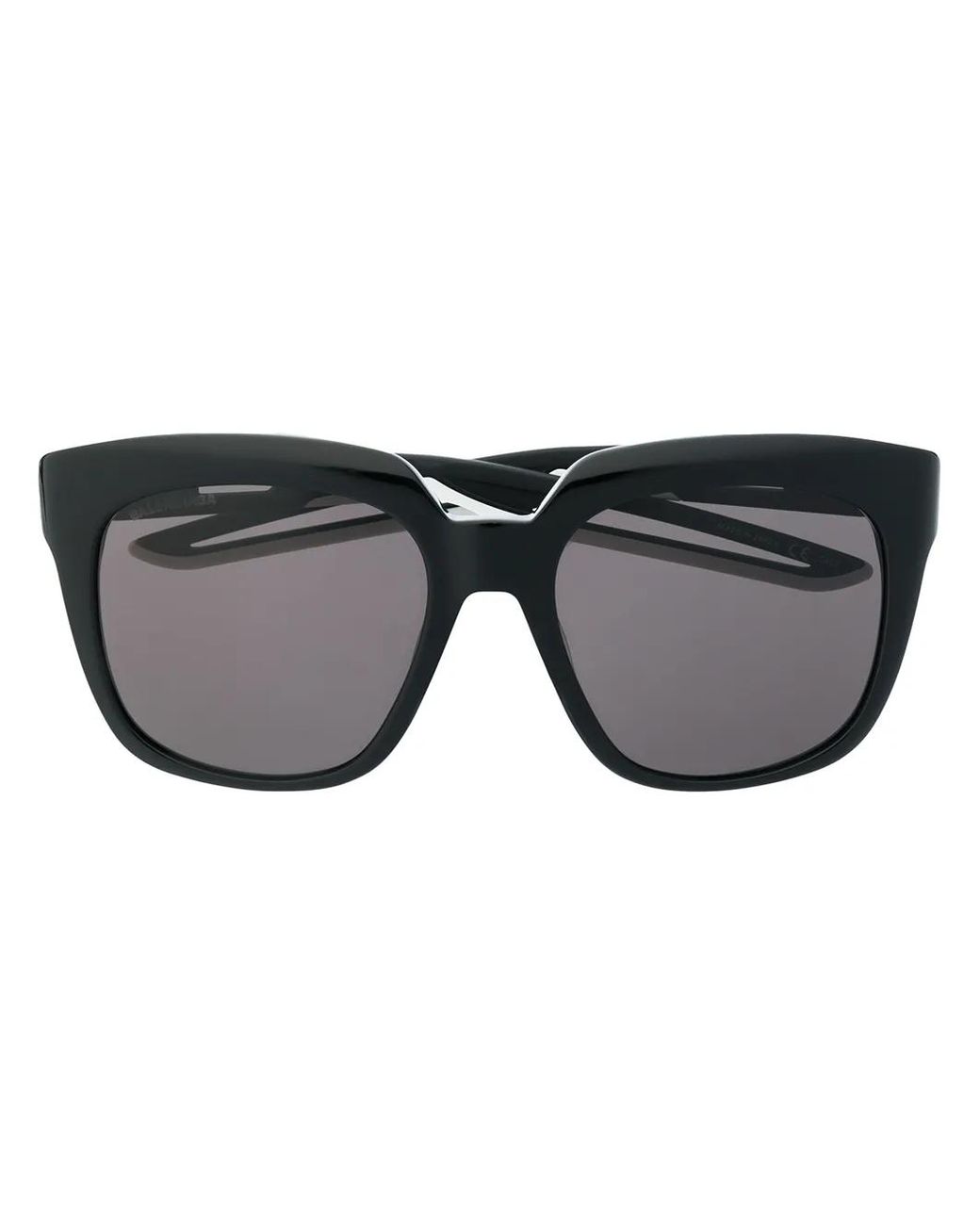 Balenciaga Black Hybrid D-Frame Squared Sunglasses