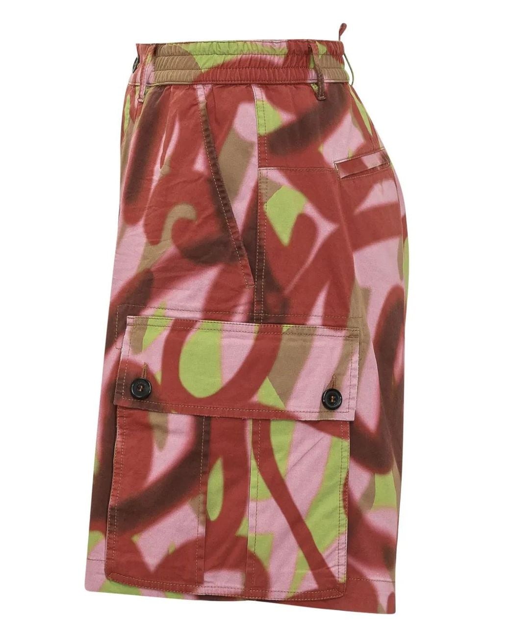 DSquared² Red Fully-Printed Bermuda Shorts for men