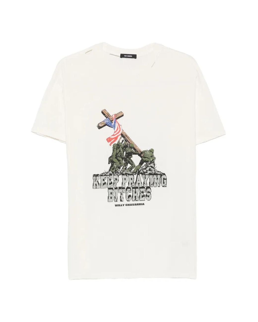 Willy Chavarria White Graphic-Print T-Shirt for men