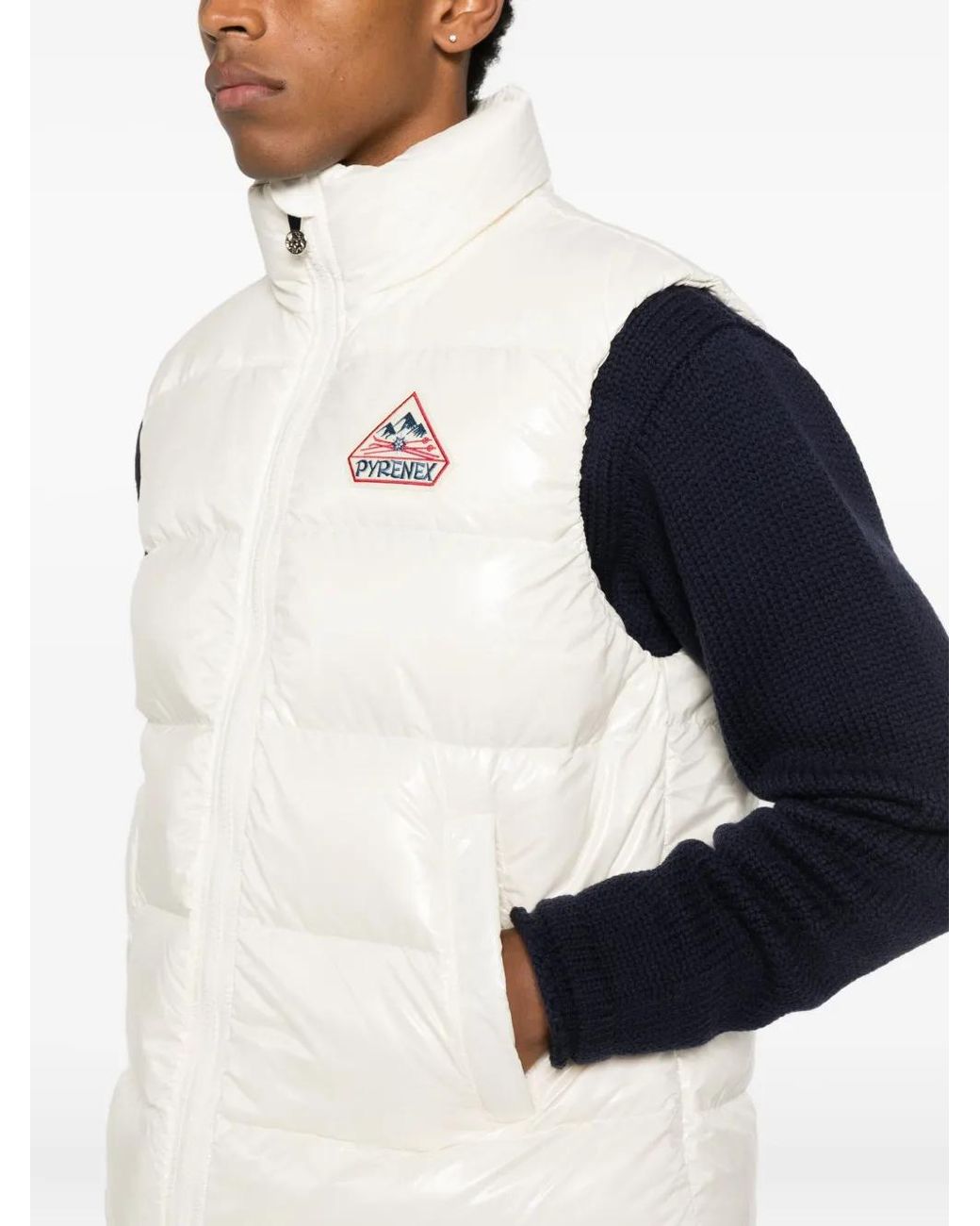 Pyrenex White Logo-Patch Gilet