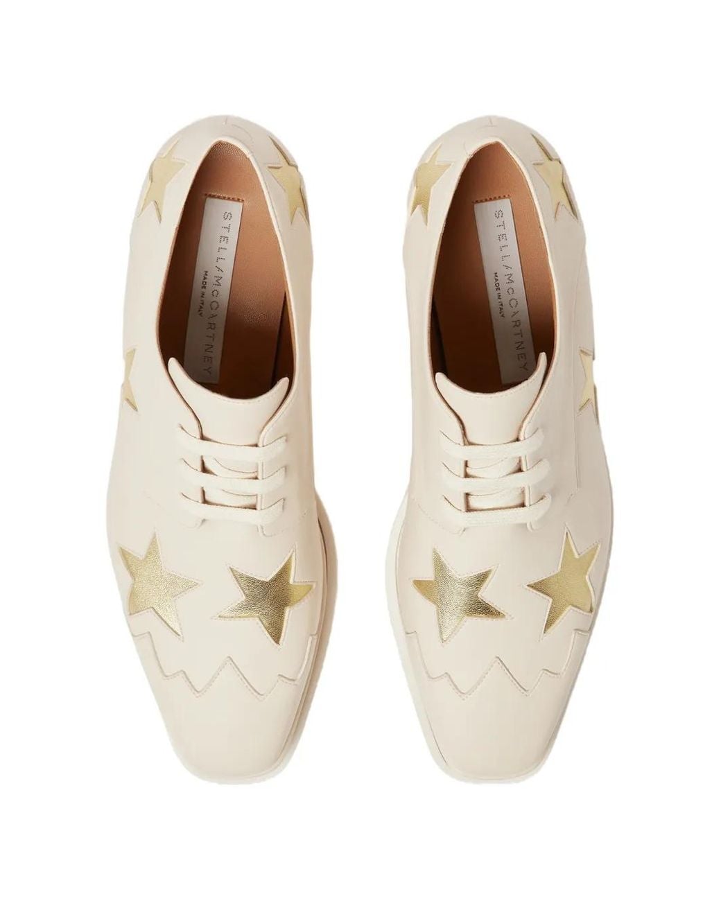 Stella McCartney White Metallic Star Elyse Platform Shoes