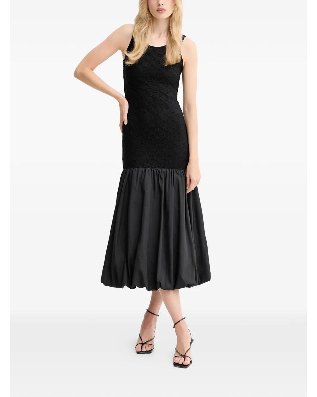 Bardot Black Floral-Pattern Midi Dress