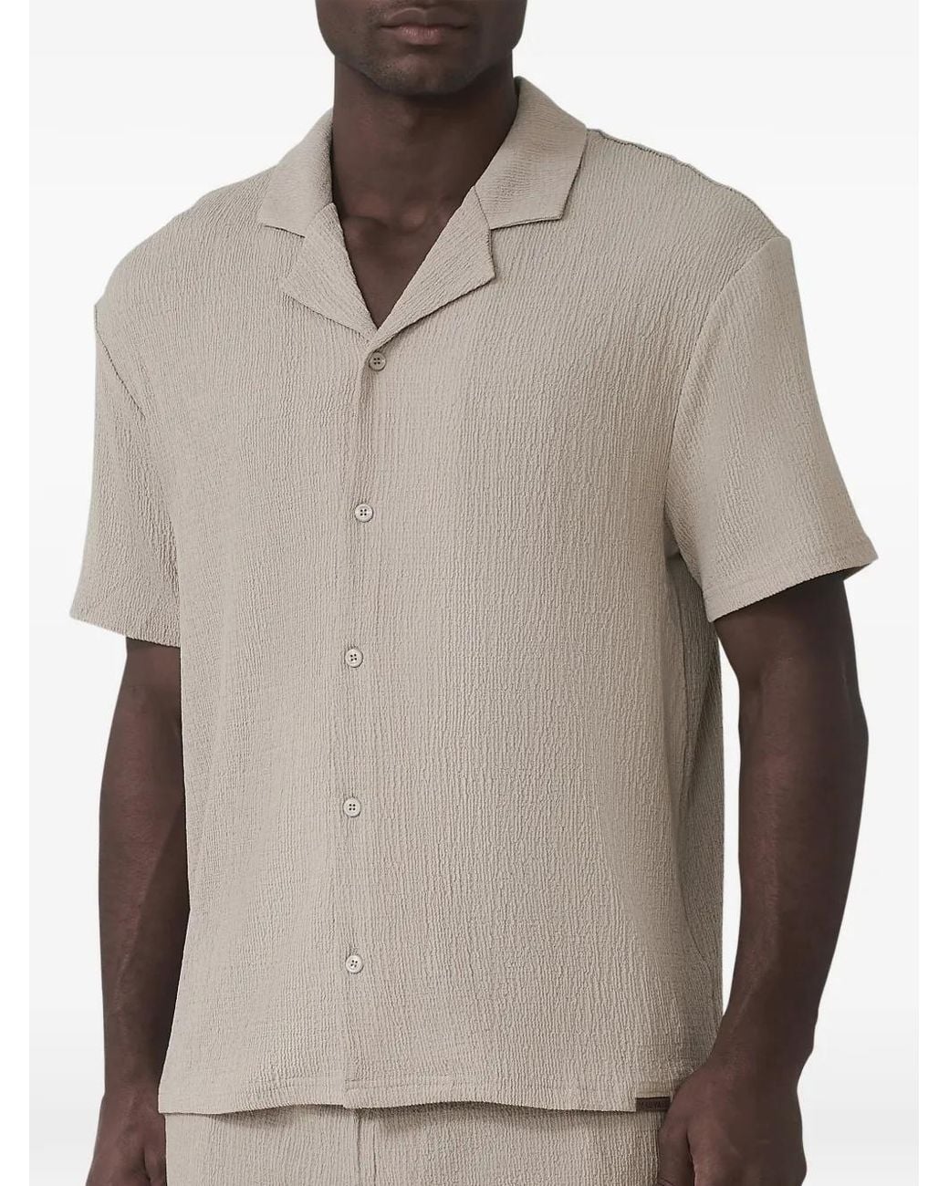 Mauvais Gray Textured Short-Sleeve Shirt for men