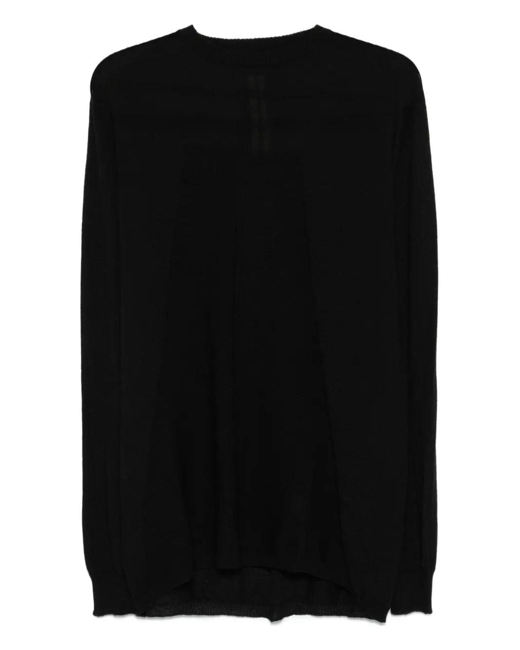 Rick Owens Black Crew-Neck Wool Jumper for men