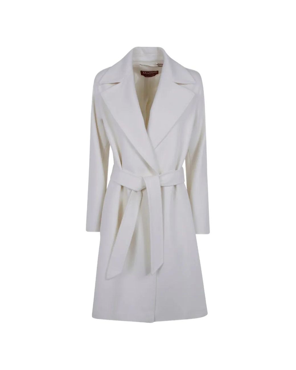 Max Mara Gray Double-Breasted Belted Coat