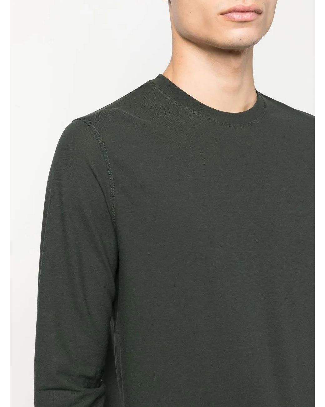 Zanone Black Long-Sleeved Cotton T-Shirt for men