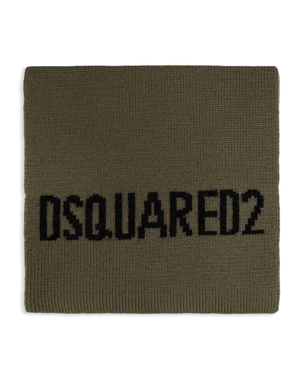 DSquared² Green Wool Scarf for men