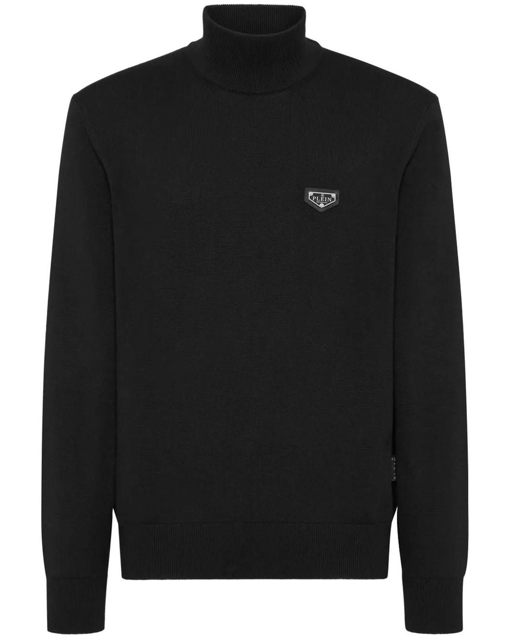 Philipp Plein Black Turtleneck Sweater for men