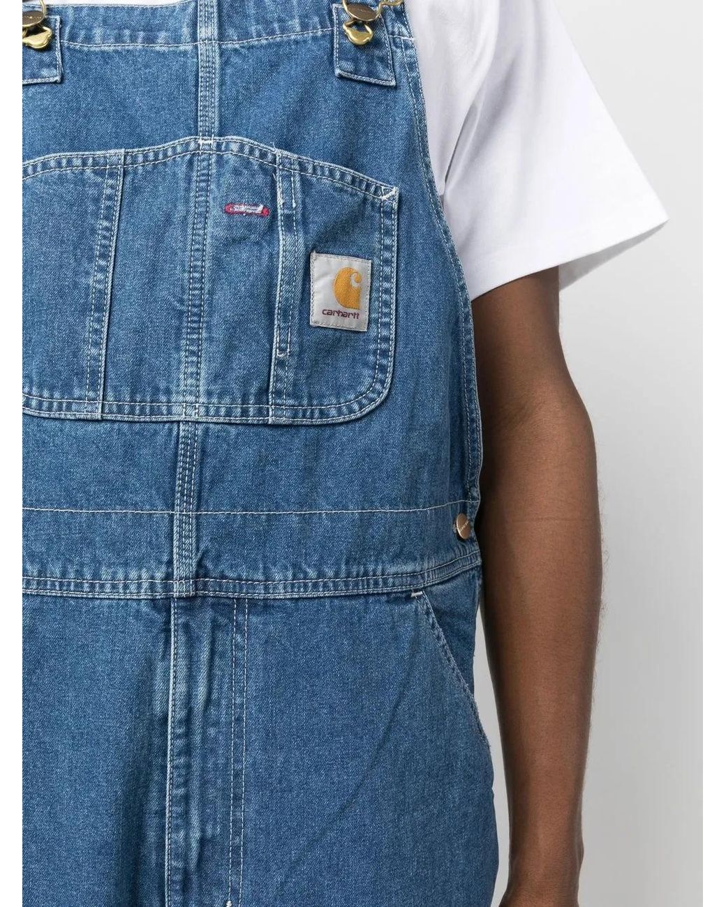 Carhartt Blue Logo-Patch Straight-Leg Dungarees for men