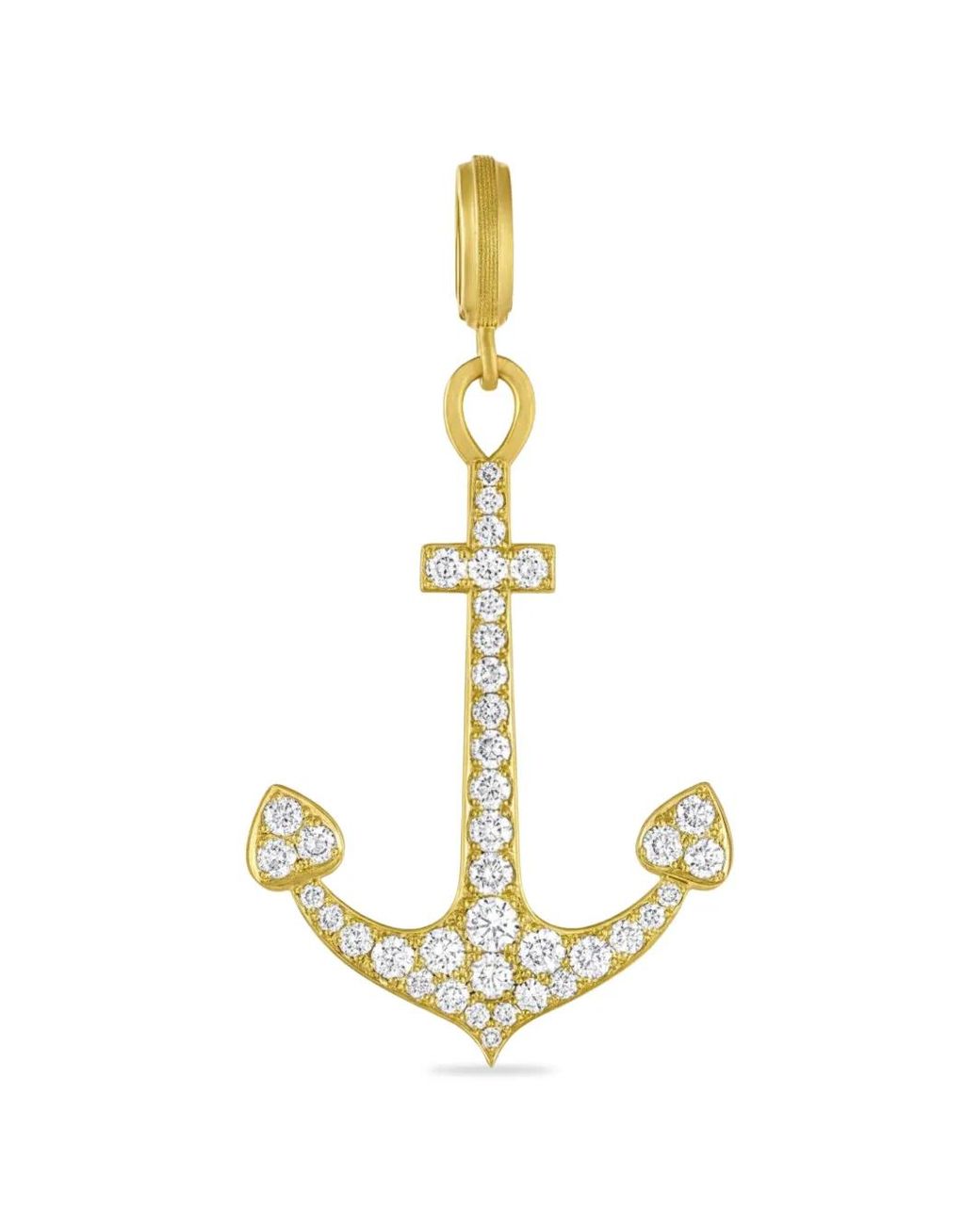 LEIGH MAXWELL Metallic Diamond Anchor Pendant