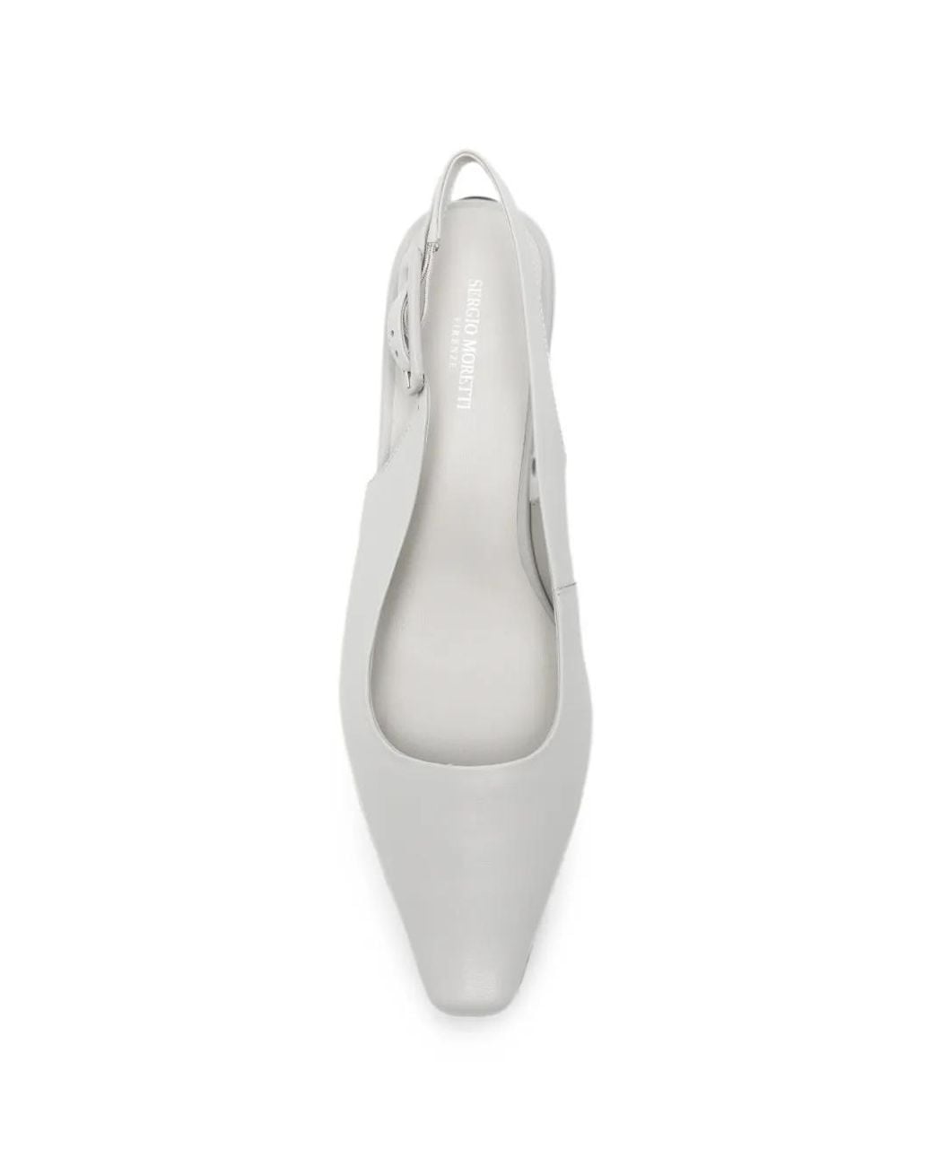 SERGIO MORETTI FIRENZE White Pointed-Toe Slingback Pumps
