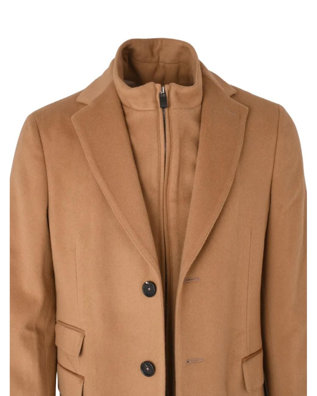 Pal Zileri Natural Layered Single-Breasted Coat for men