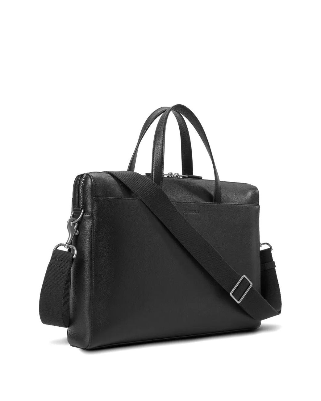 Shinola Black Canfield Leather Briefcase