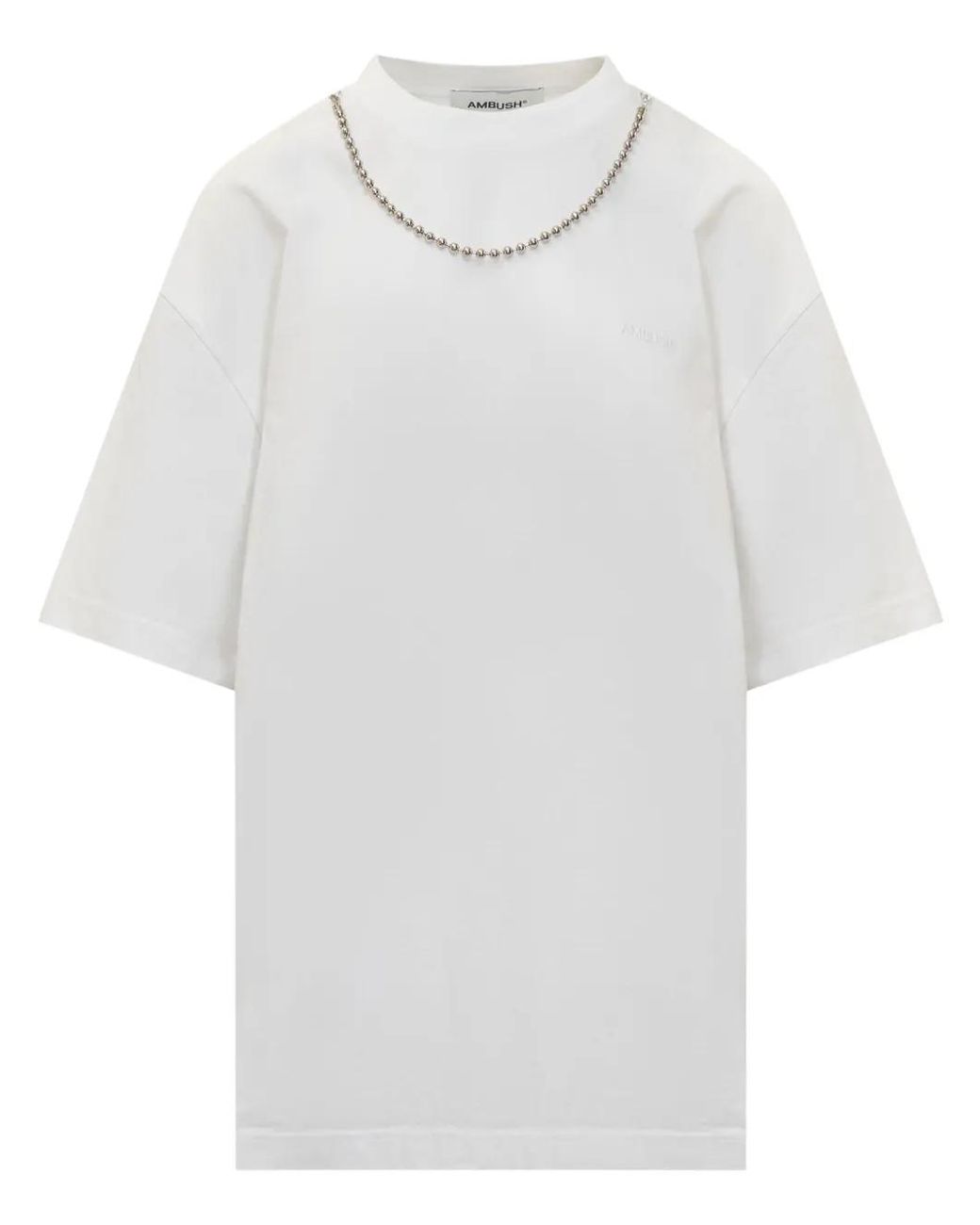 Ambush White Chain-Detailing T-Shirt