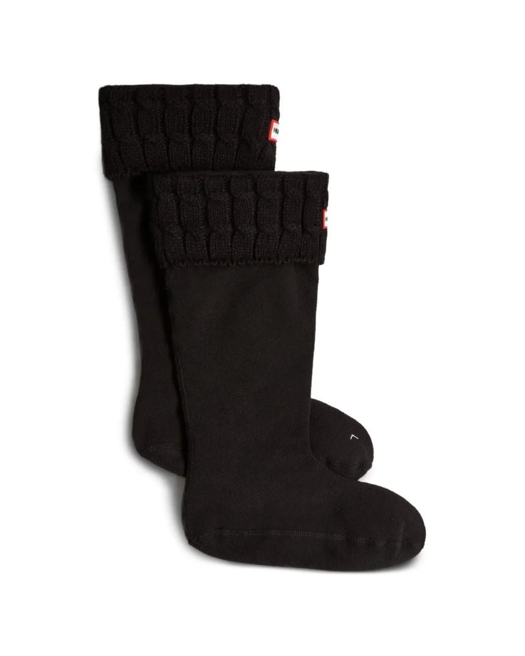 Hunter Black Cable-Knit Cuff Socks