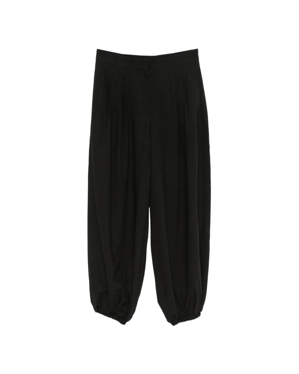 Source Unknown Black Giacca Ruched Straight-Leg Trousers