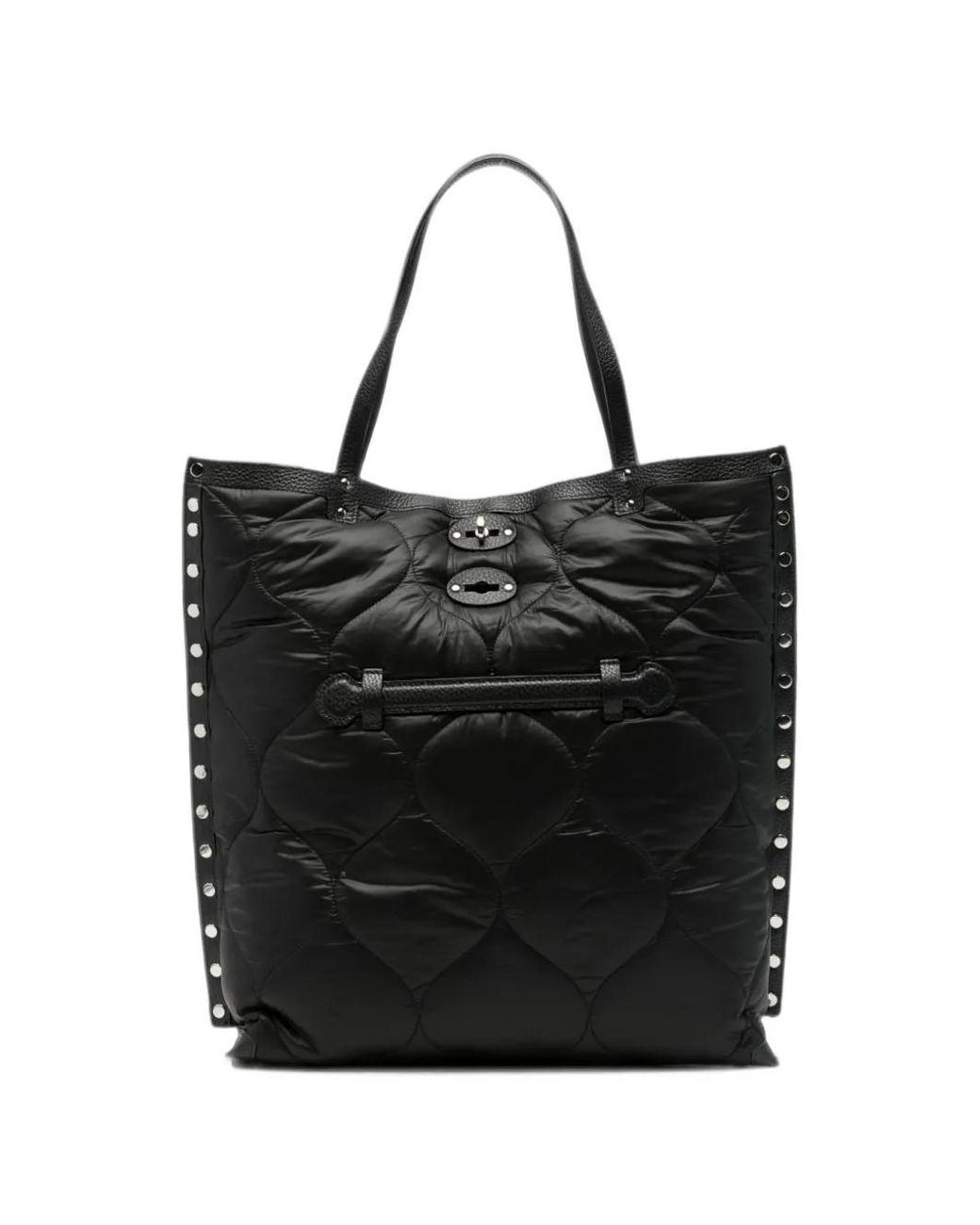 Zanellato Black A Spasso Lunaria Quilted Leather Tote Bag