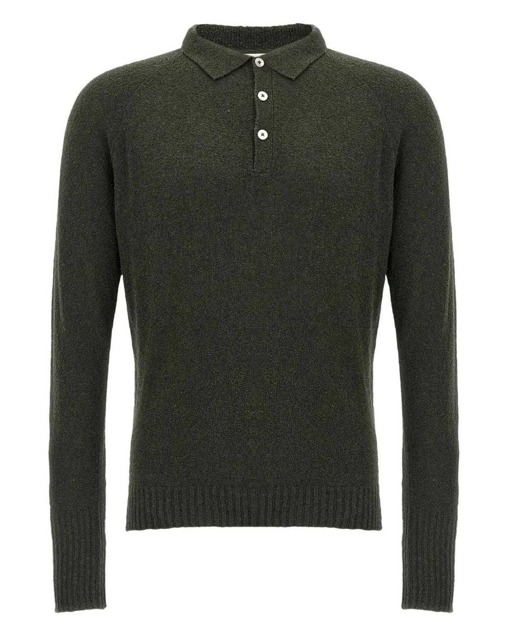 Ma'ry'ya Green Button-Placket Polo Shirt for men