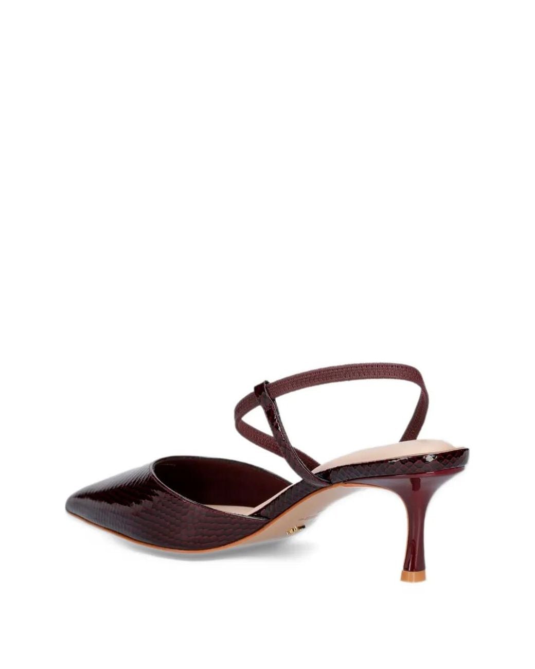Dune Brown Charming Snakeskin-Effect Slingback Pumps