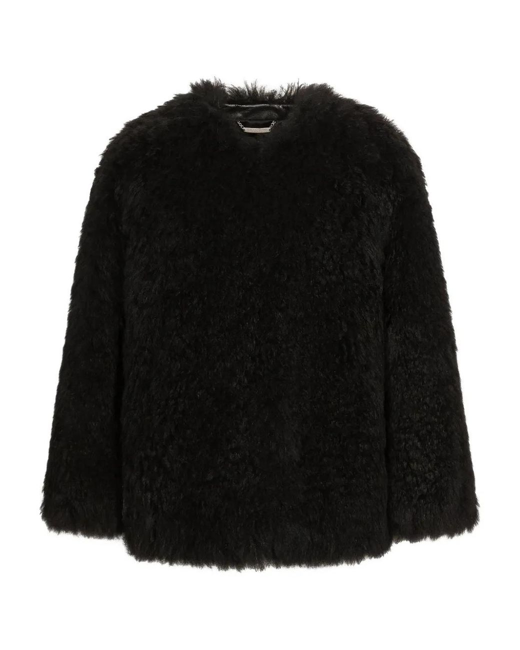 Dolce & Gabbana Black Sheep-Shearling Coat