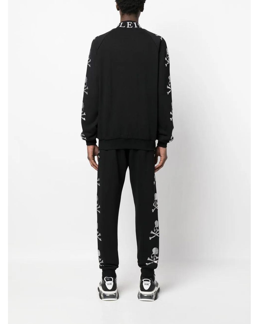 Philipp Plein Black Skull-Motif Track Jacket for men