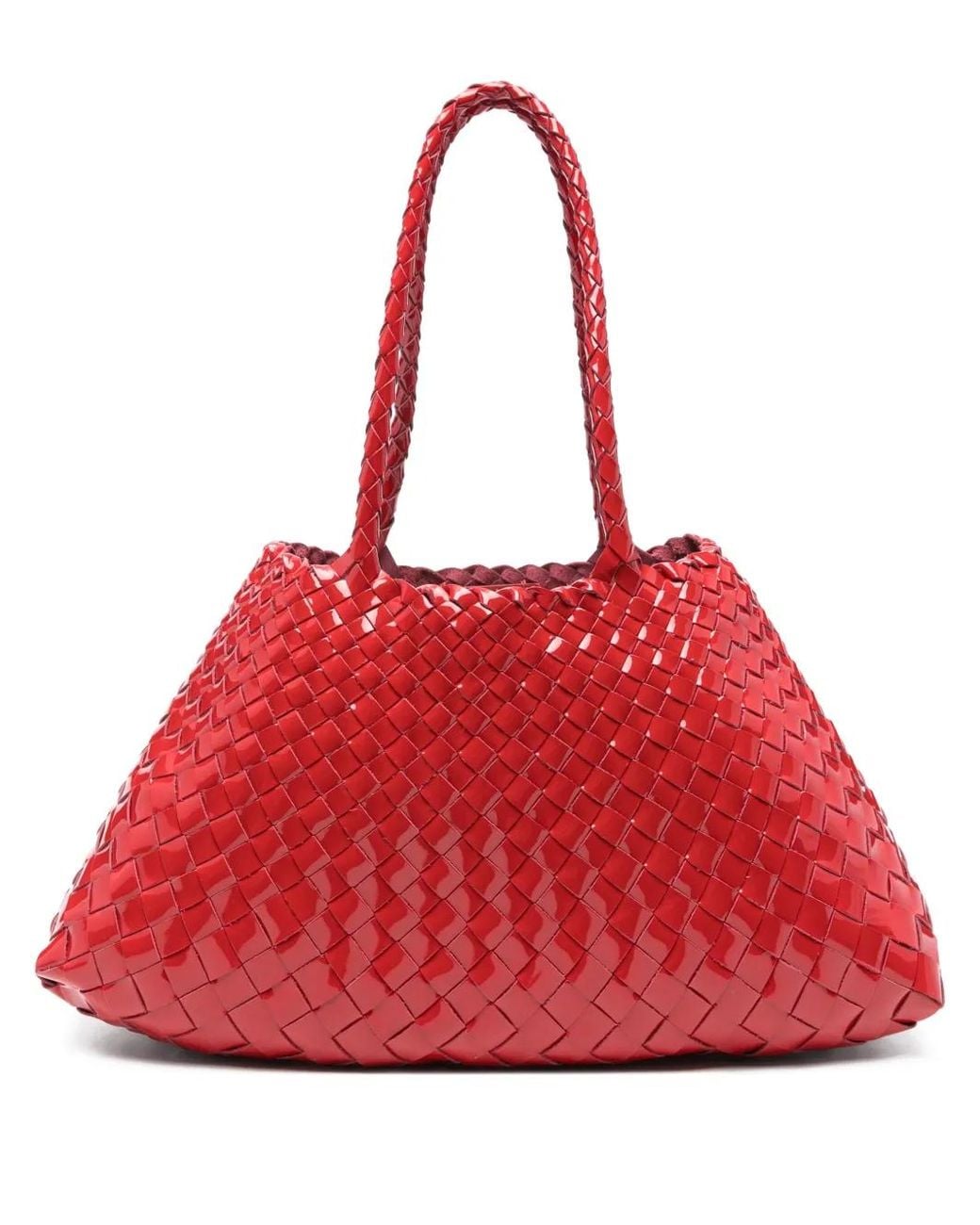 Dragon Diffusion Red Big Santa Croce Leather Shoulder Bag
