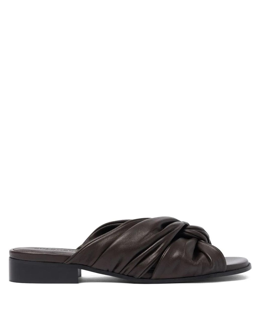 Scarosso Black Knotted-Detail Slide Sandals