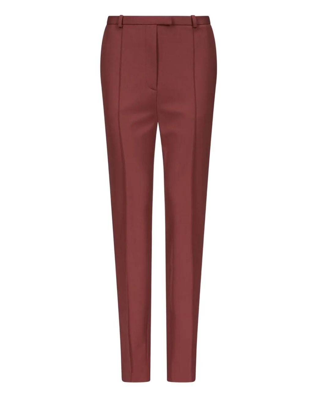 Loulou de Saison Red Pleat-Front Straight Trousers