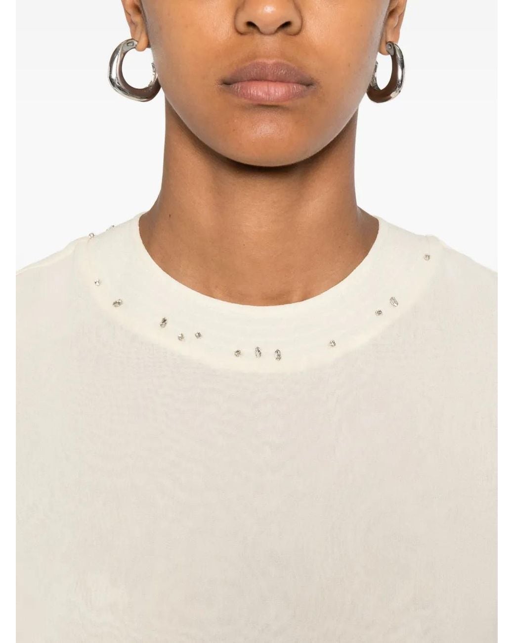 Forte_forte Natural Embellished-Detail Sleeveless Blouse