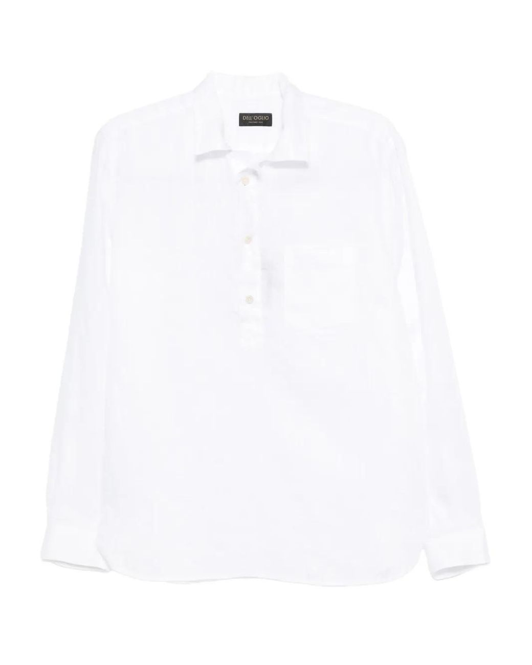 Dell'Oglio White Long-Sleeve Collared Shirt for men