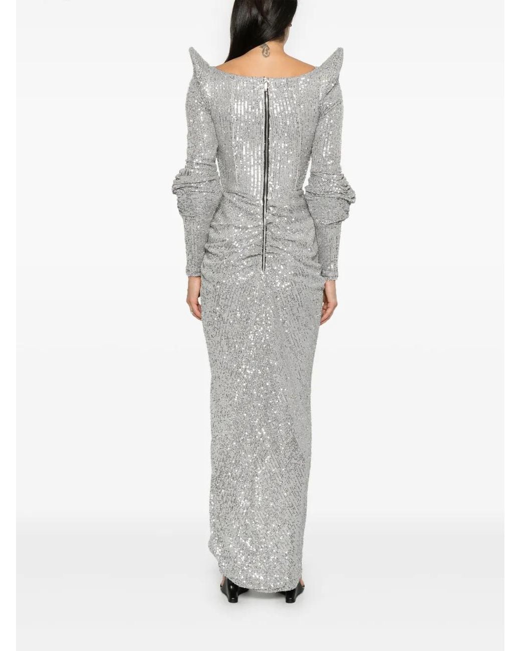 MITILIANE COUTURE Gray Sequinned Gown