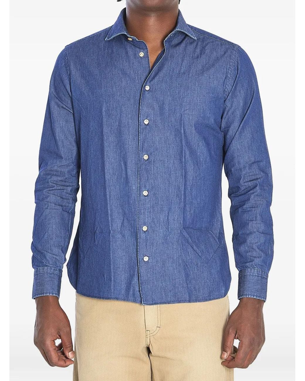 Borriello Blue Marechiaro Denim Shirt for men