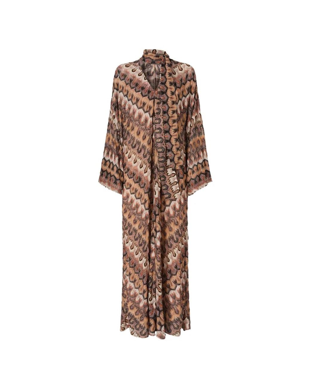 Missoni Natural Robe Courte À Manches Longues