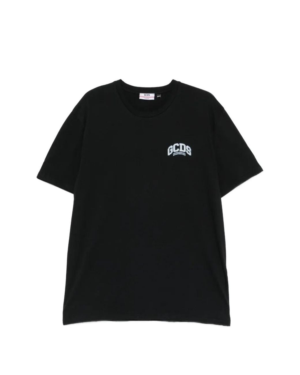 Gcds Black T-Shirt Logo Lounge for men