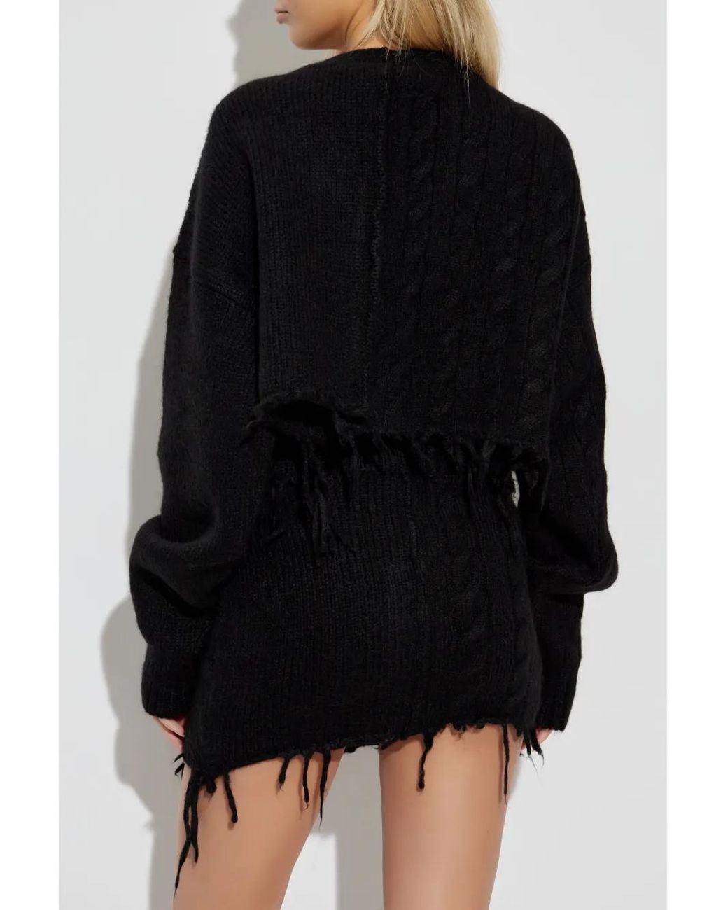 Vetements Black Frayed Cardigan